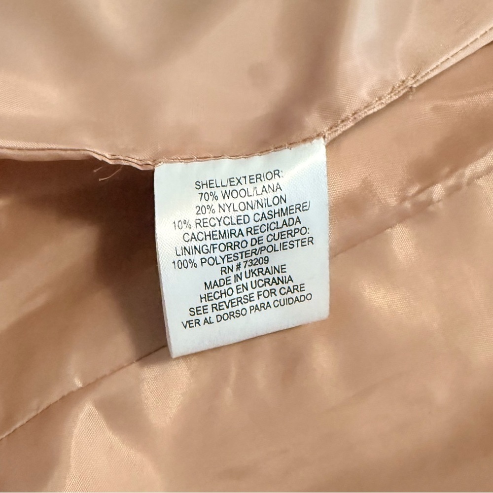 Marvin Richards Women's Tan Pea Coat sz: XL - Picture 7 of 8